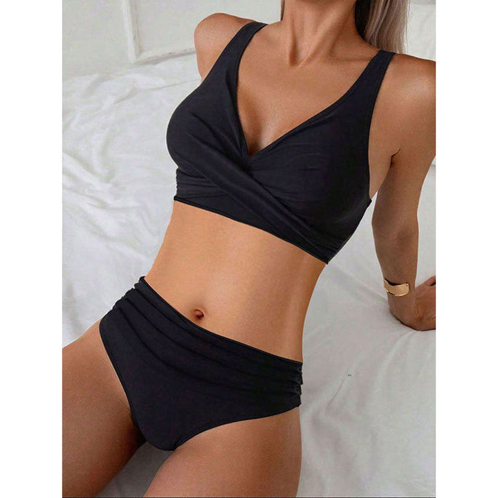 Women High-Waisted Bikini with Tasteful Wrap Design Mune Fashion
