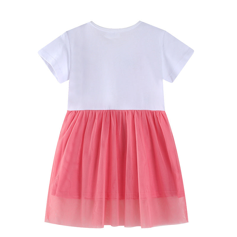 Girls tulle dress with floral embroidery design Mune Fashion