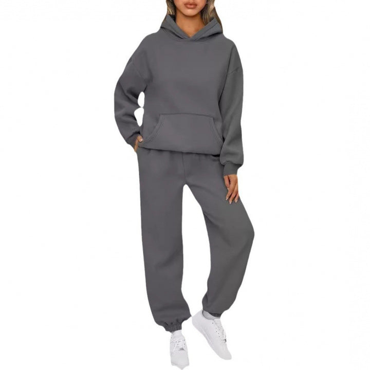 Women's Oversize Hoodie and Fleece Jogging Pants Set with Kangaroo Pocket Mune Fashion