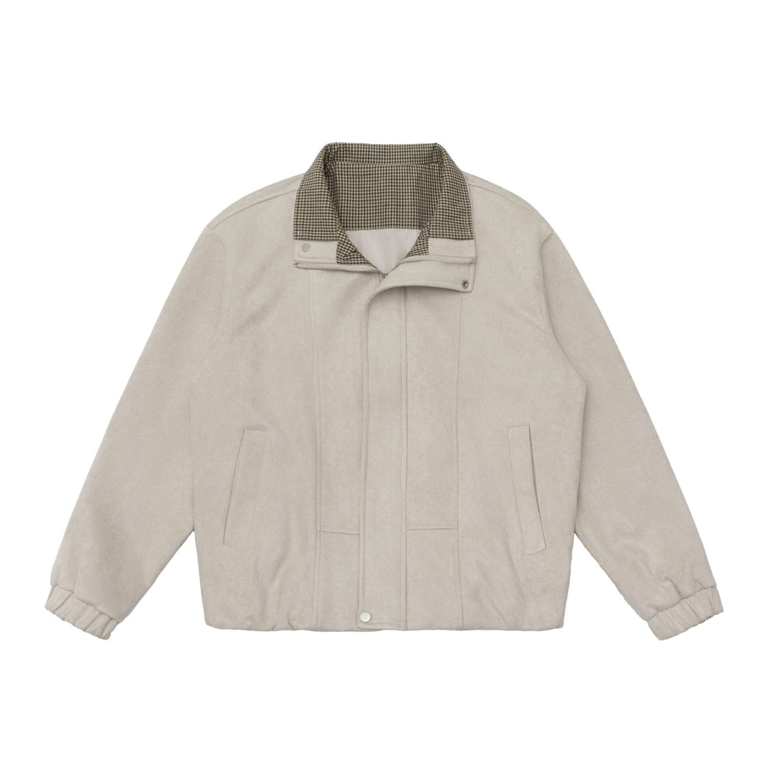 Men's short jacket in a boxy cut with a high stand-up collar and hidden zipper placket Mune Fashion