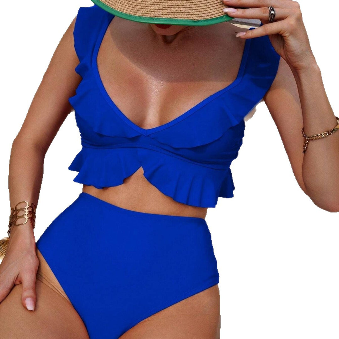 Women's High-Cut Bikini Set with Voluminous Top Mune Fashion