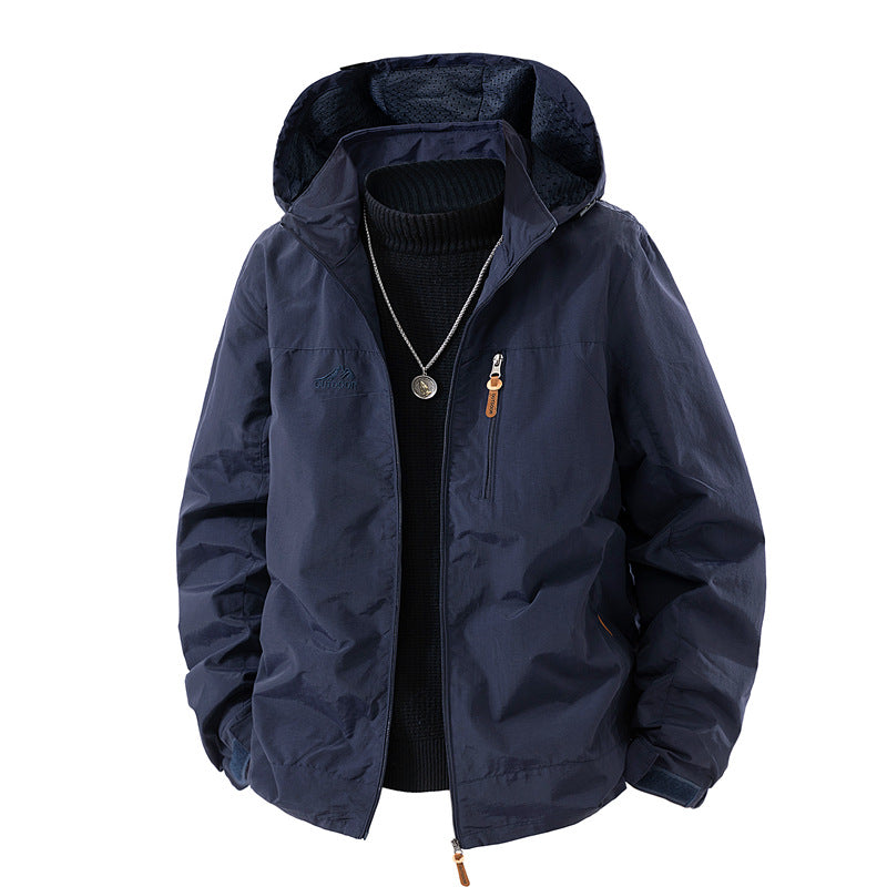 Men's outdoor jacket with hood and practical pockets Mune Fashion