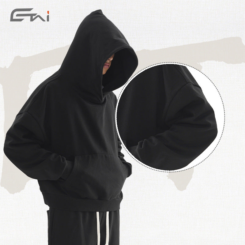 Women's Cropped Hoodie and Flared Sweatpants Lounge Set made of French Terry Mune Fashion