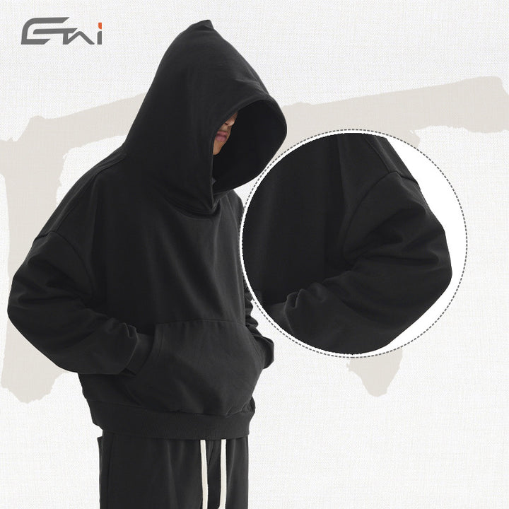 Women's Cropped Hoodie and Flared Sweatpants Lounge Set made of French Terry Mune Fashion