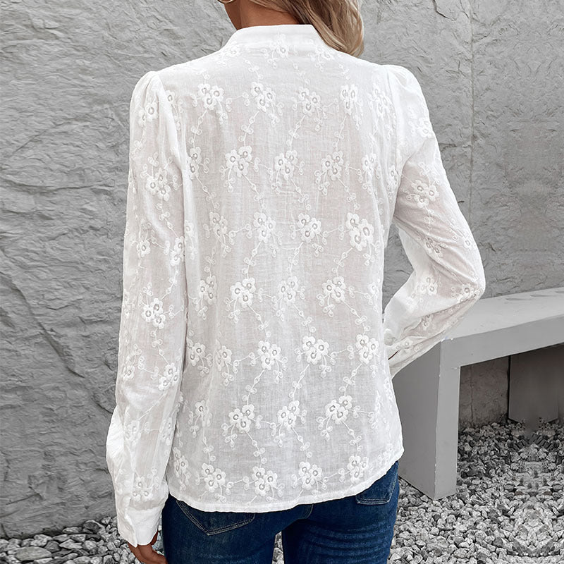 Women Elegant Embroidered Blouse Mune Fashion