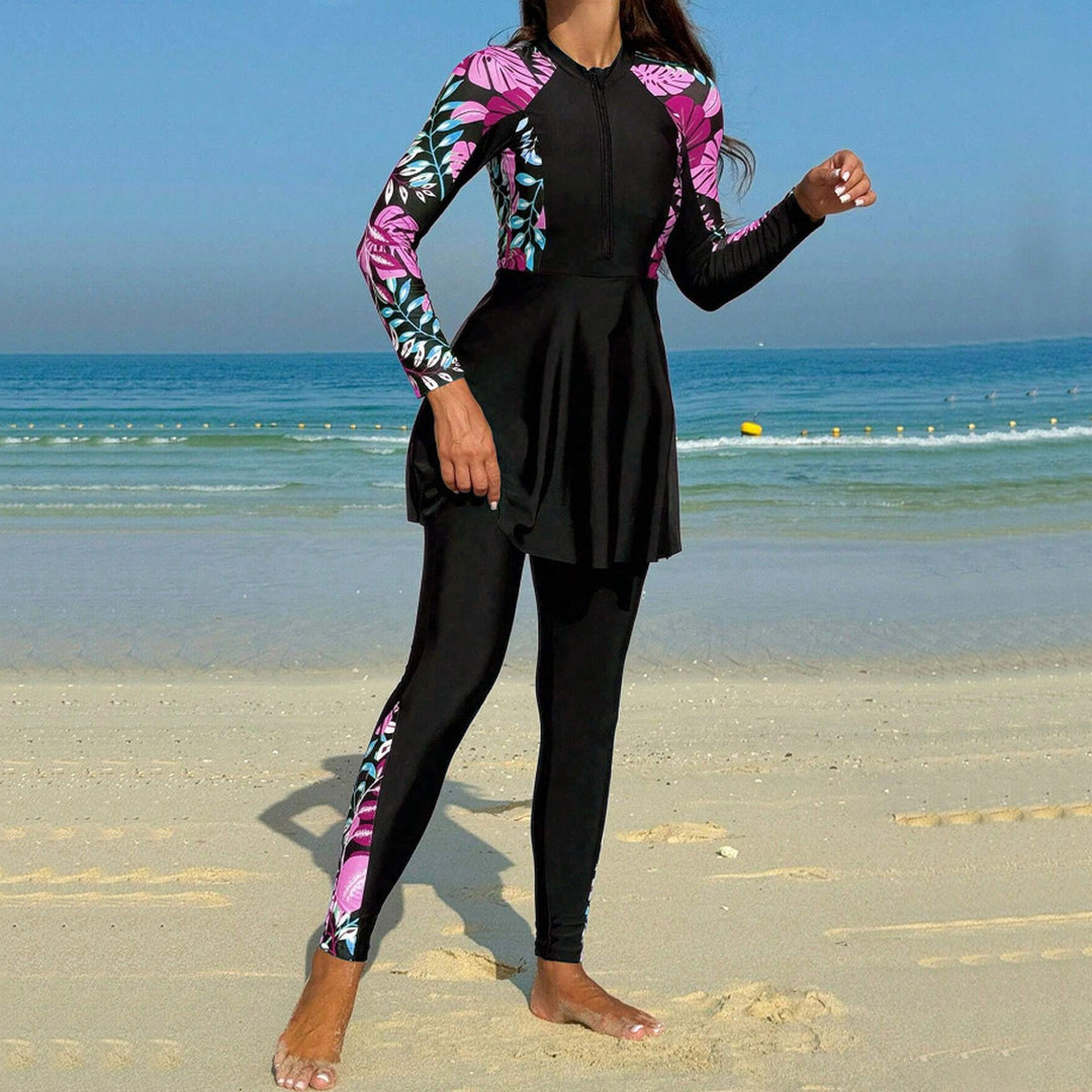 Ladies' Surf Suit with Skirt and Long Sleeve Design Mune Fashion