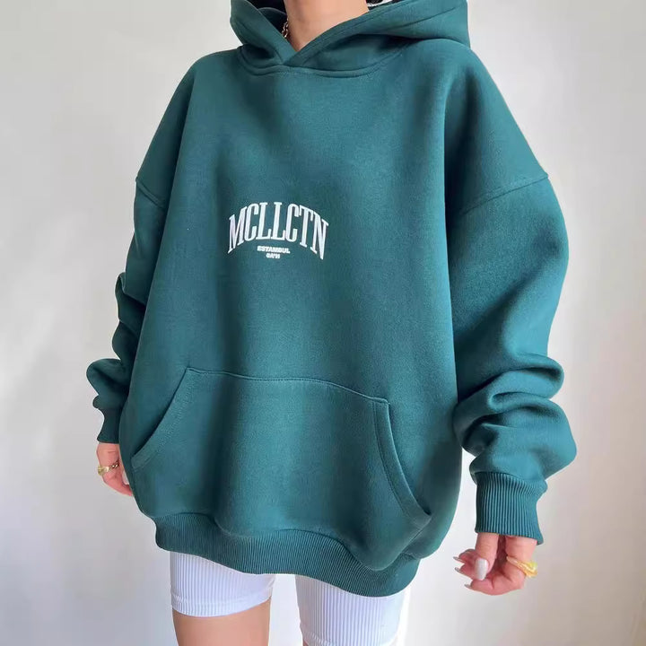 Ladies Oversize Hoodie with Graphic Print on the Back Mune Fashion