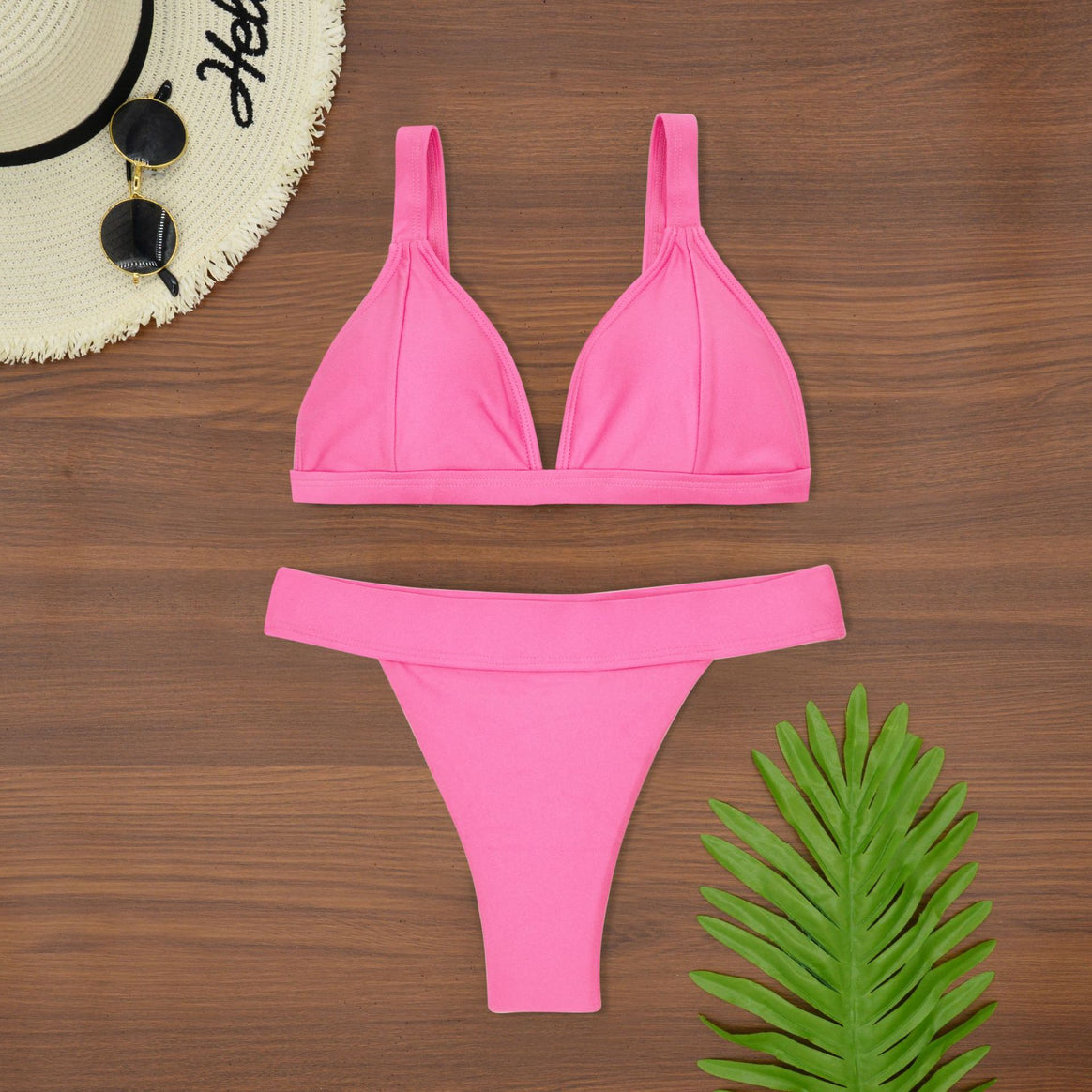 Women's triangle bikini with floral pattern and adjustable straps Mune Fashion