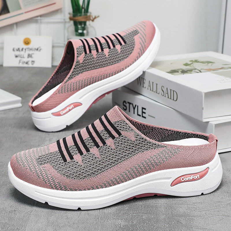 Women's knitted slip-on clog sneaker with breathable sock shoe and cushioning comfort sole Mune Fashion
