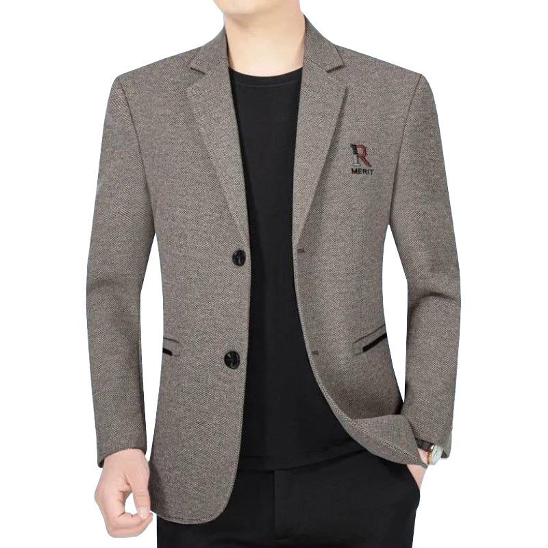 Men's Slim-Fit Blazer with subtle logo and textured fabric Mune Fashion Mune Fashion