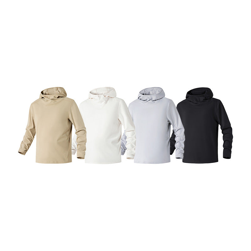 Herren Kapuzenpullover mit hohem Schalkragen aus technischem Stretchjersey Mune Fashion