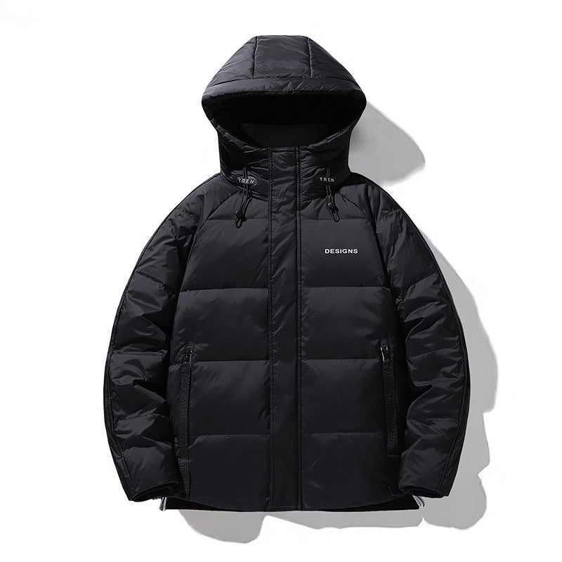 Men's Padded Hooded Jacket with Thermal Insulation and Stand-Up Collar Mune Fashion