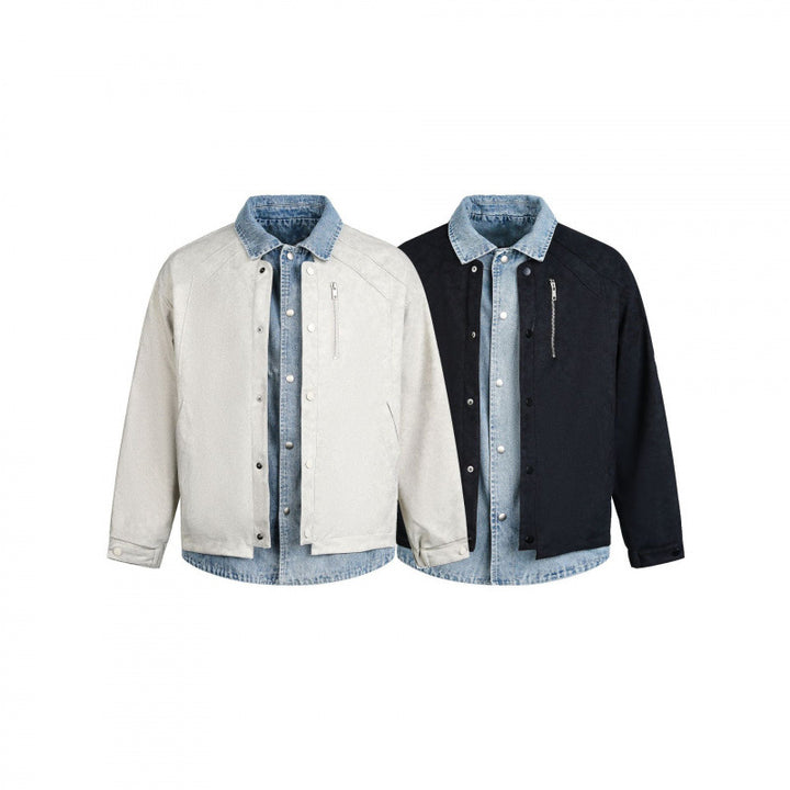 Men's layering jacket with suede look and integrated denim lining Mune Fashion