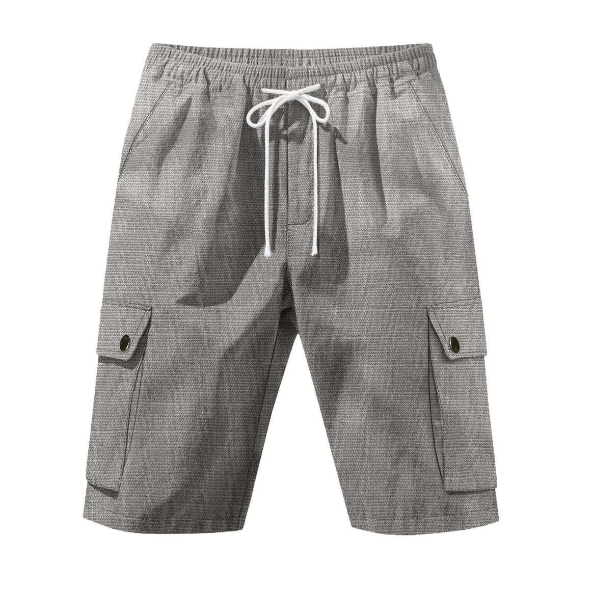 Men's non-utilitarian cargo shorts with elastic waistband, drawstring and patched flap pockets Mune Fashion