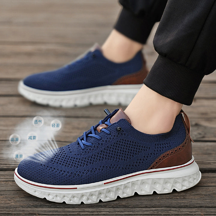 Men's breathable knitted sports shoes with shock-absorbing honeycomb sole Mune Fashion