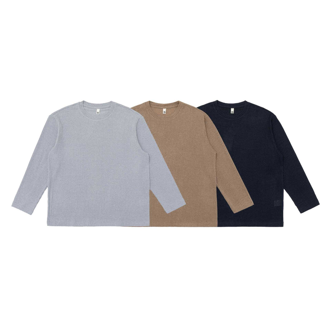 Unisex Ribbed Round Neck Sweater made of fine knit with Relaxed Fit Mune Fashion