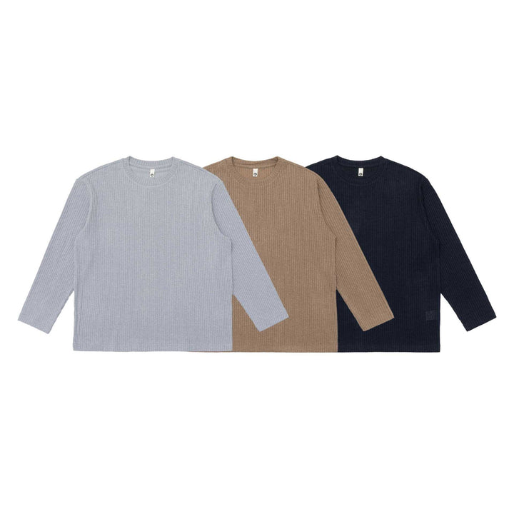 Unisex Ribbed Round Neck Sweater made of fine knit with Relaxed Fit Mune Fashion