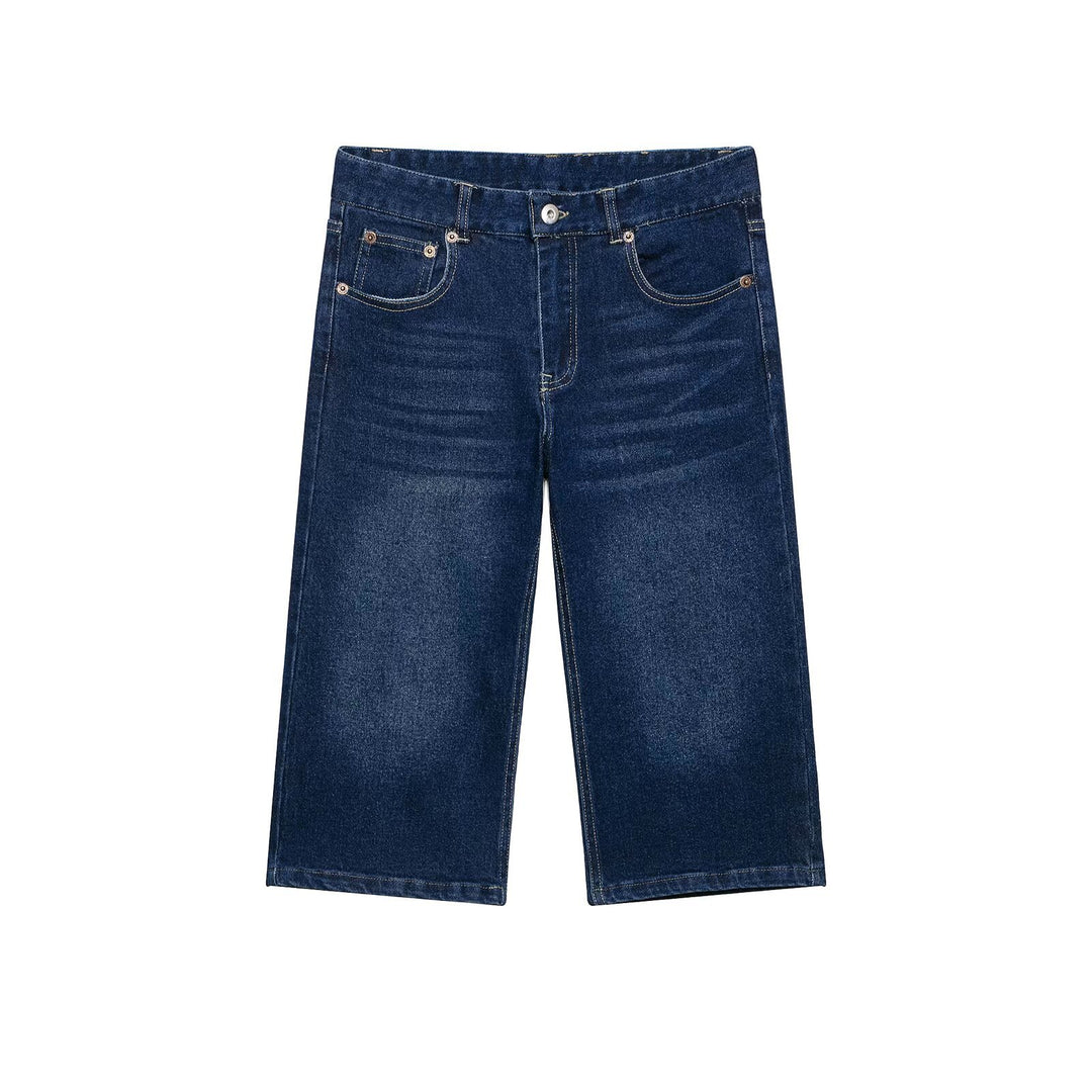Ladies Wide Cropped Denim Culotte in 5-Pocket Design Mune Fashion