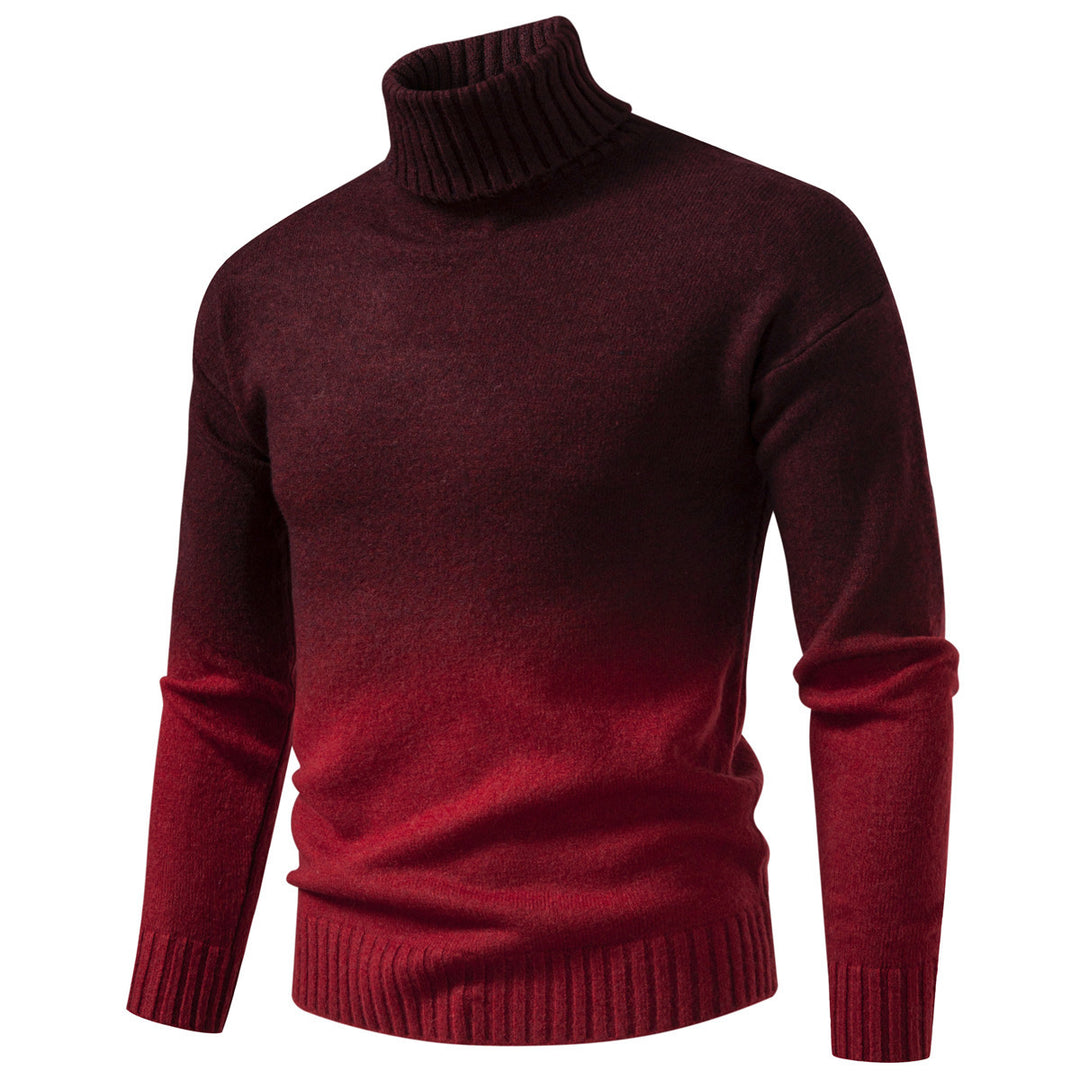 Men's Turtle Neck Sweater with Gentle Gradient and Fine Knit Quality Mune Fashion