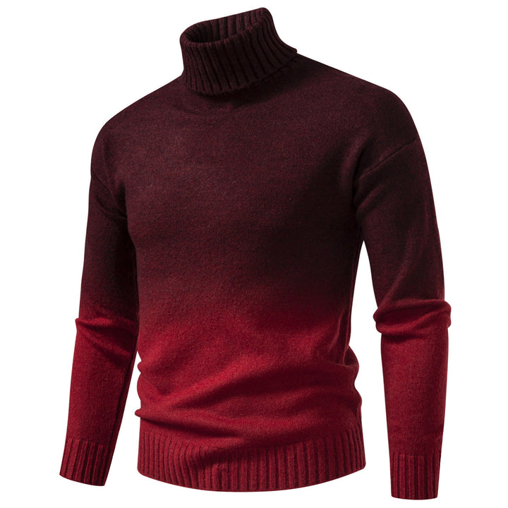Men's Turtle Neck Sweater with Gentle Gradient and Fine Knit Quality Mune Fashion