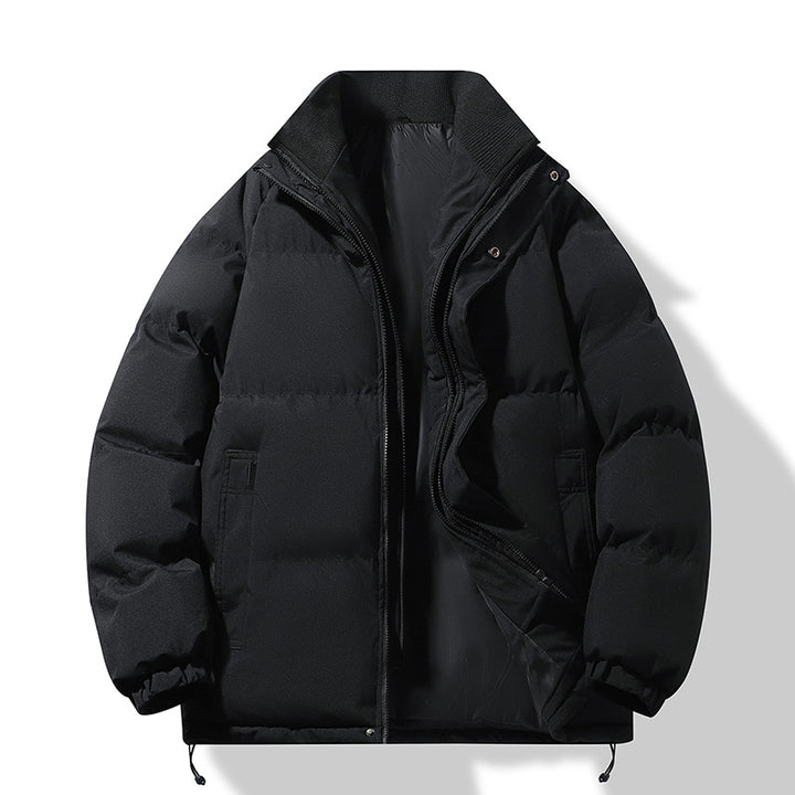 Men's Fashion Thermo-Padded Short Jacket in Boxy Cut with Ribbed Collar Mune Fashion