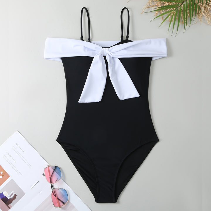 Women's one-piece swimsuit with elegant wrap design and high leg cut Mune Fashion
