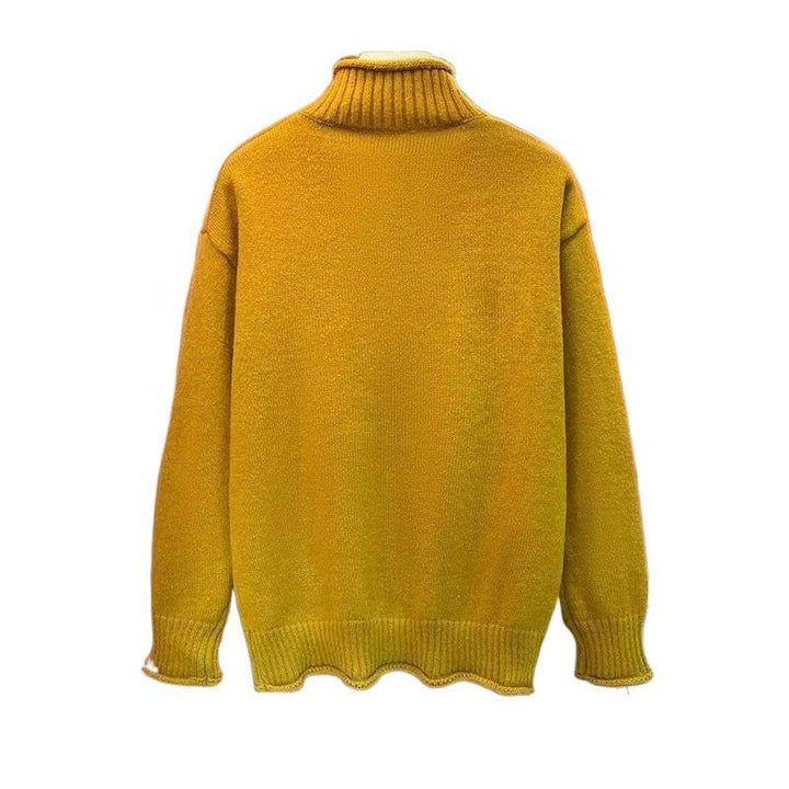 Unisex Comfortable Zipper Knit Jacket with Straight Cut and Stand-Up Collar Mune Fashion