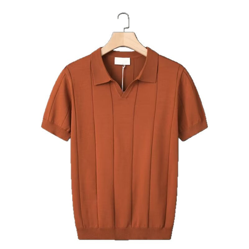 Men's Short Sleeve Polo Shirt with Textured Design Mune Fashion
