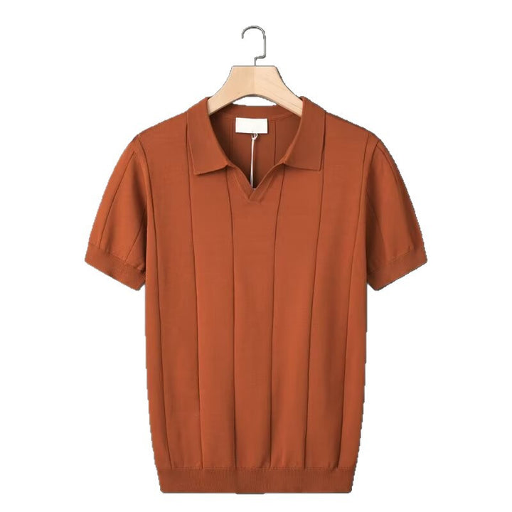 Men's Short Sleeve Polo Shirt with Textured Design Mune Fashion
