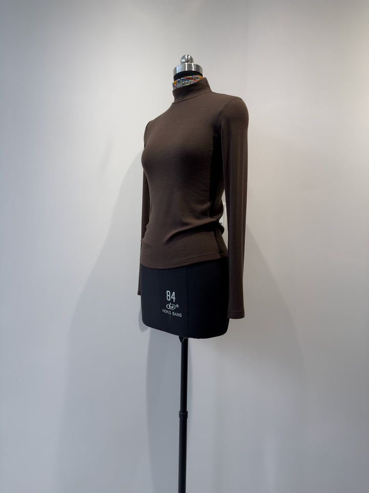 Women's Mock Neck Long Sleeve Shirt Mune Fashion