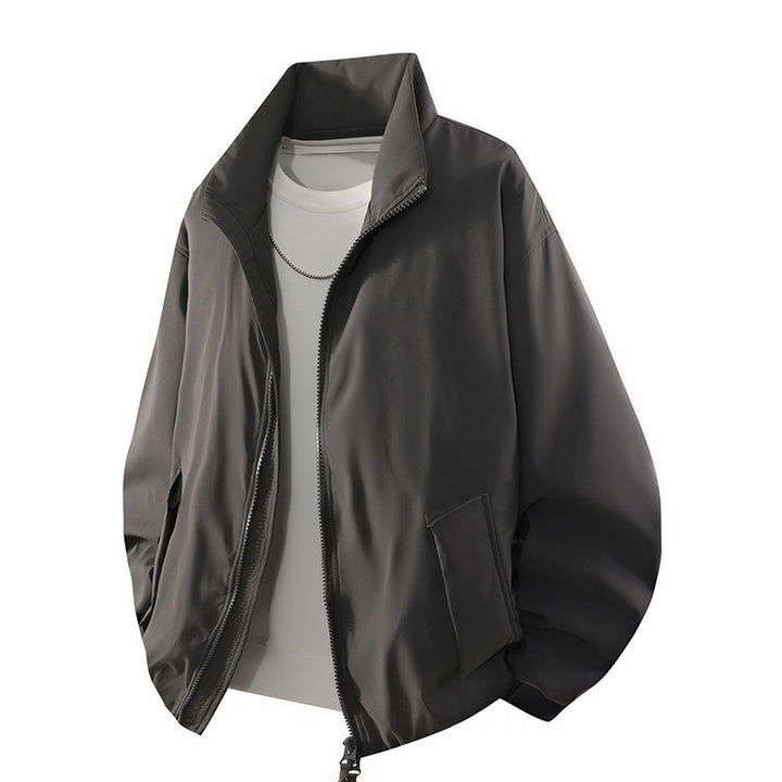 Men's sporty transitional jacket with high collar and practical zip pockets Mune Fashion