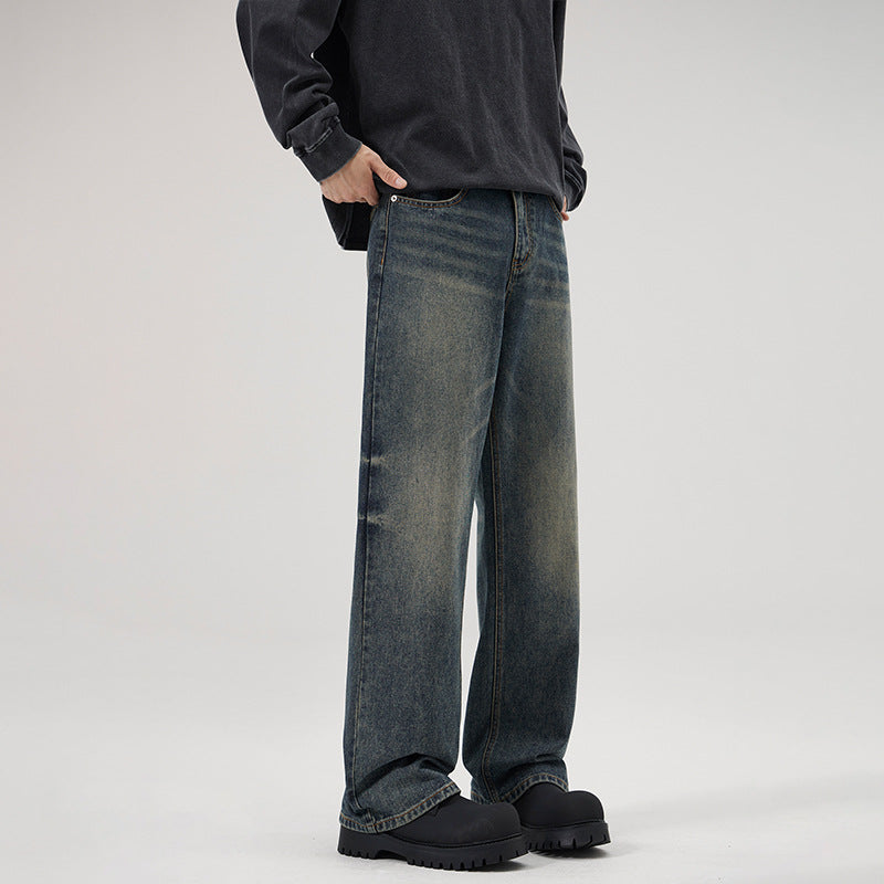 Men's Relaxed Fit Vintage Denim Jeans with Extra Wide Leg Mune Fashion