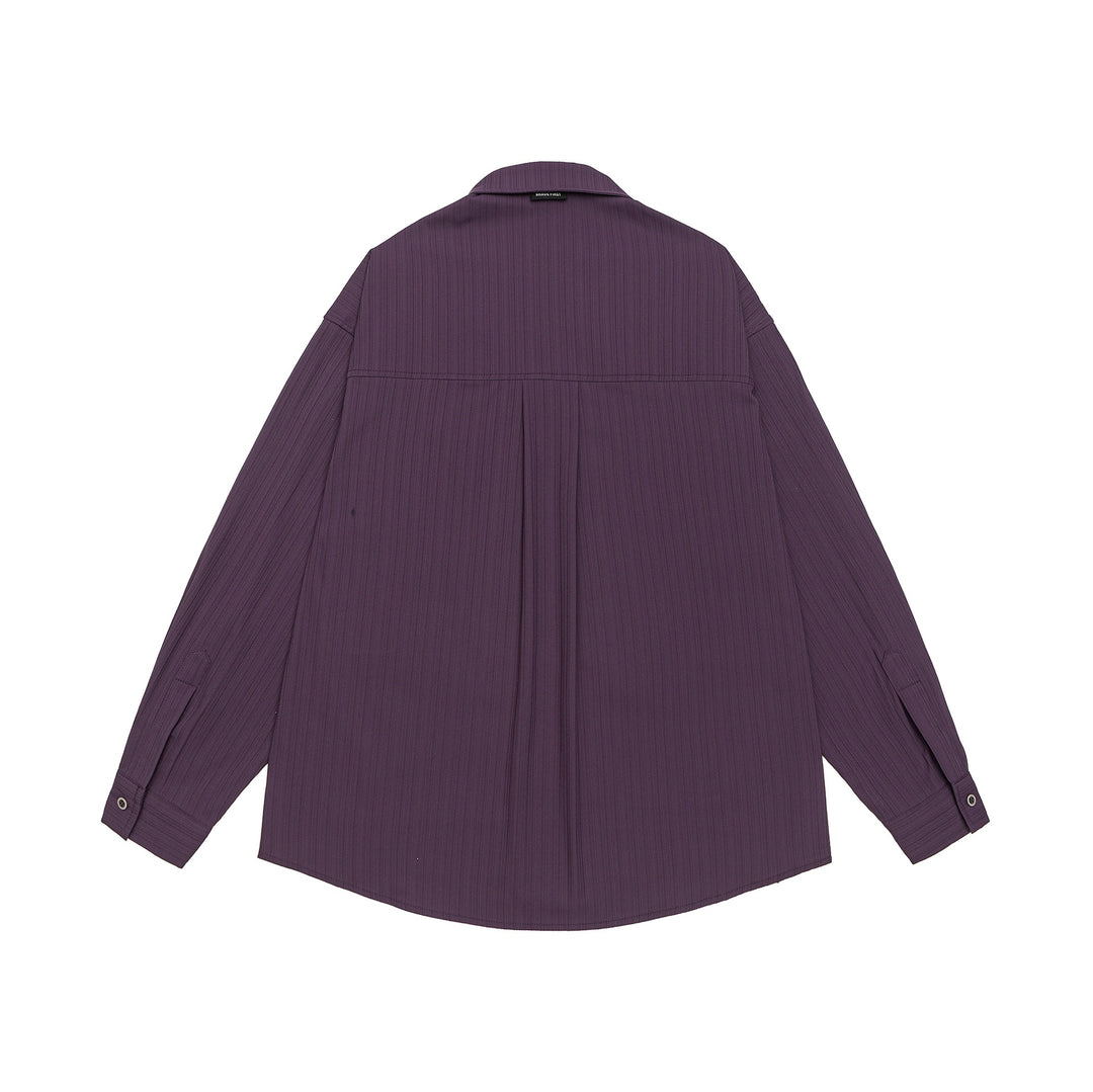 Unisex Oversize shirt with fine ribbed texture, breast pocket and Kent collar Mune Fashion