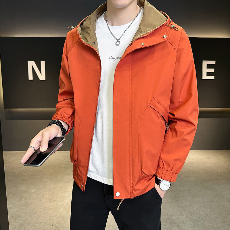 Men's Fashionable Transitional Jacket with Hood and Adjustable Cuffs Mune Fashion