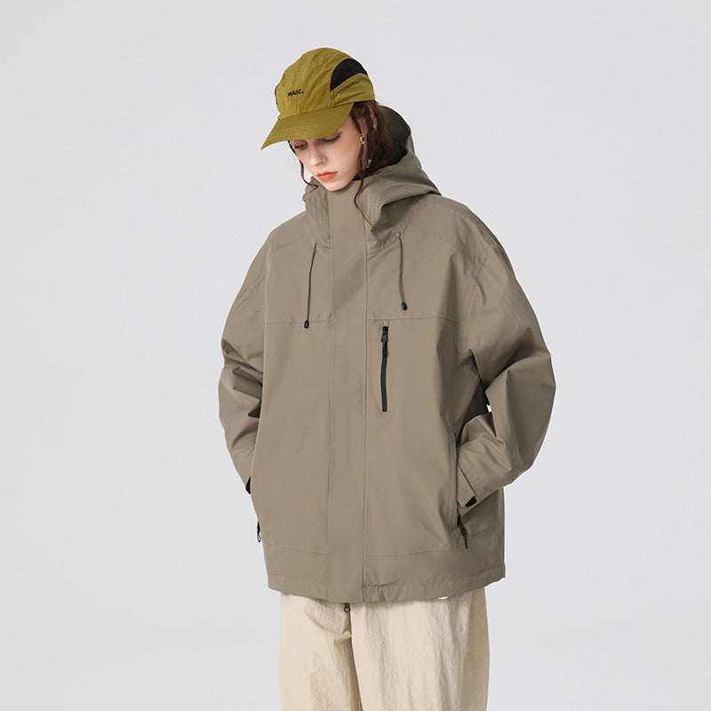 Men's Technical Rain and Softshell Jacket with Adjustable Hood and Chest Zip Mune Fashion