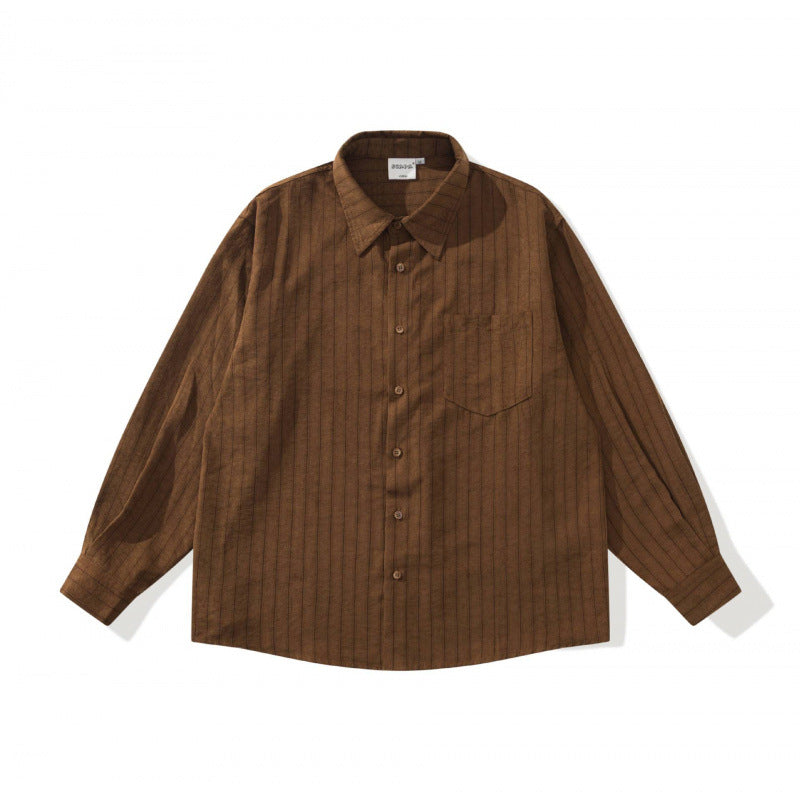 Unisex Oversized Striped Shirt in Relaxed Fit with Chest Pocket Mune Fashion