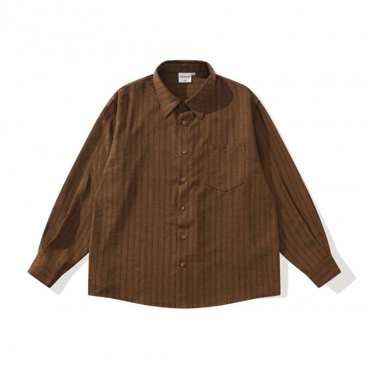 Unisex Oversized Striped Shirt in Relaxed Fit with Chest Pocket Mune Fashion