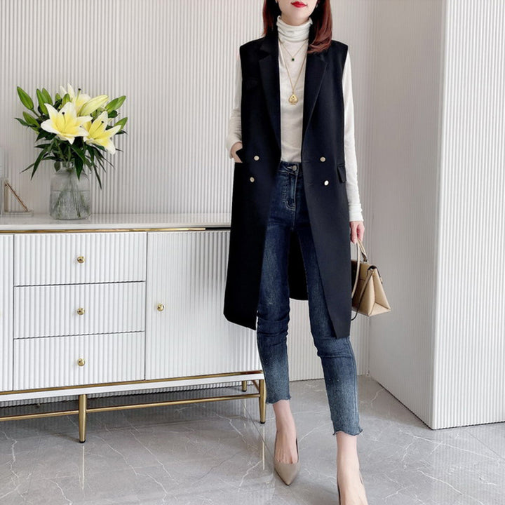 Ladies Elegant Waistcoat with Belt Mune Fashion
