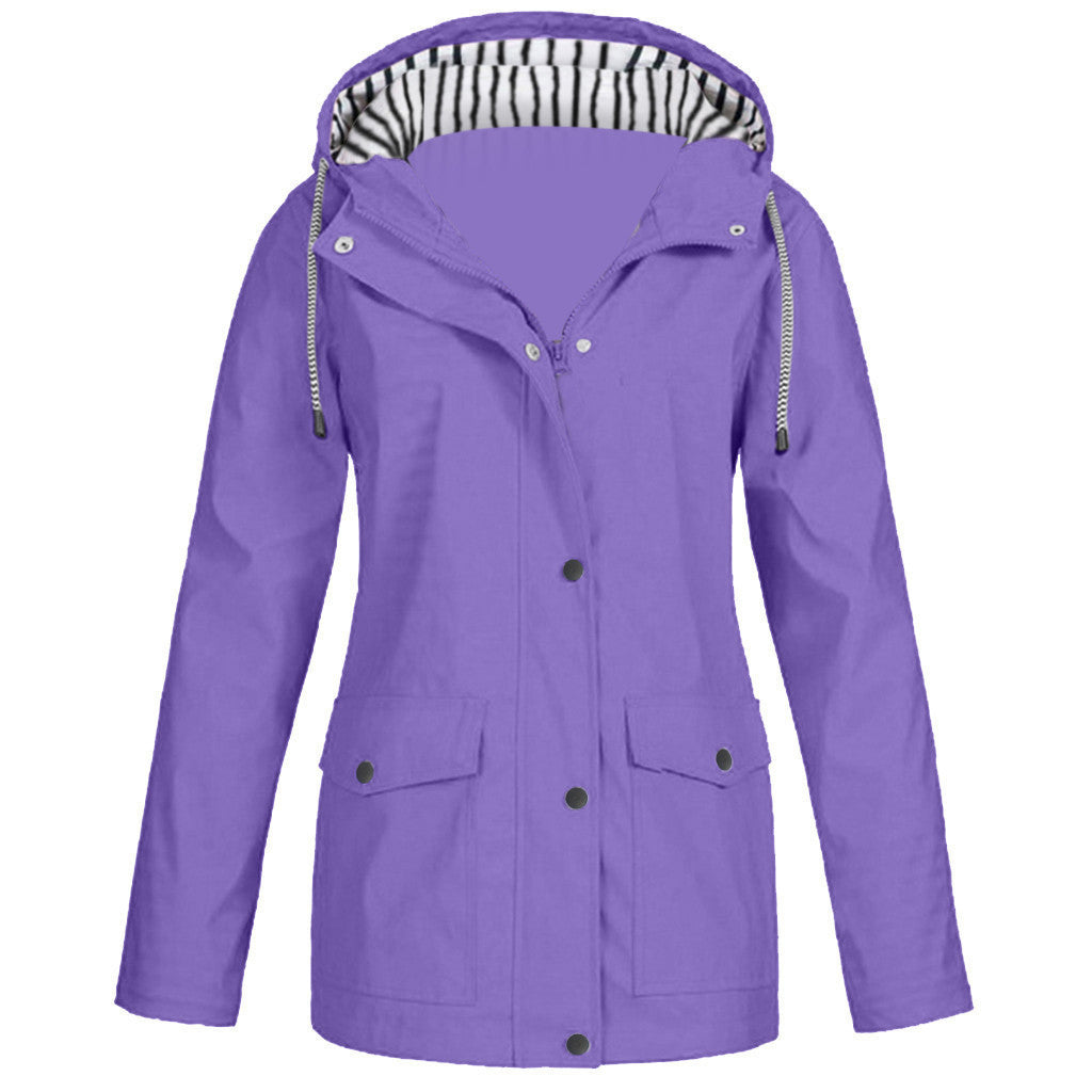 Women's waterproof parka with hood, drawstring and patch pockets Mune Fashion