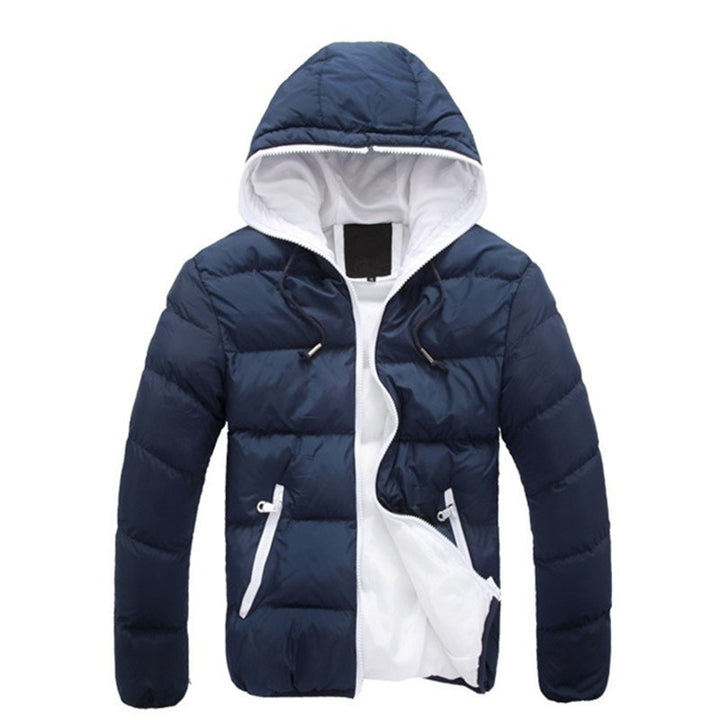 Men's light padded hooded jacket with contrasting inner lining and zip pockets Mune Fashion
