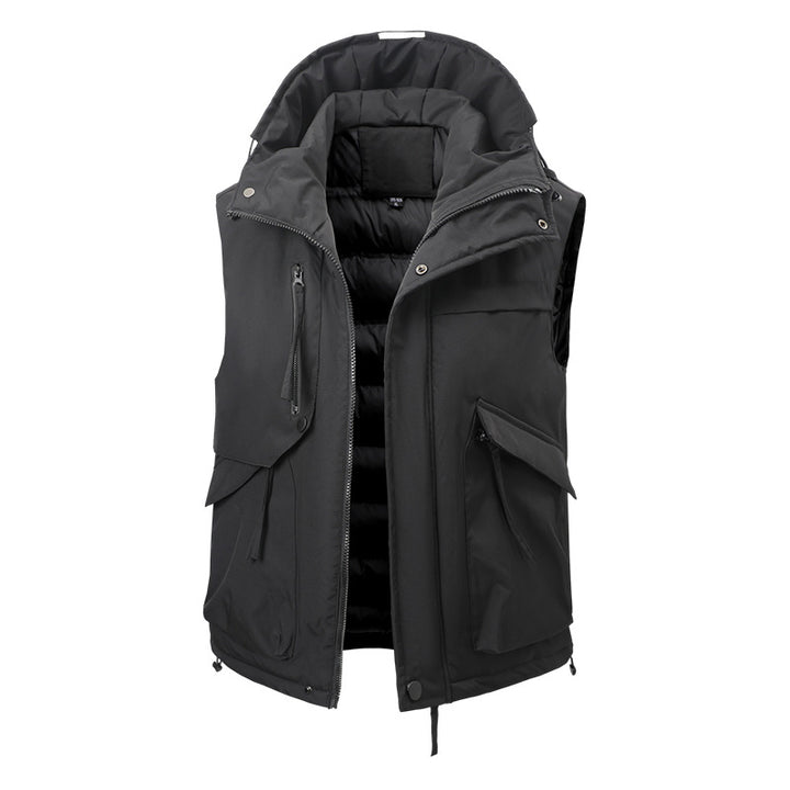 Men's Multifunctional Padded Vest with Hood Mune Fashion