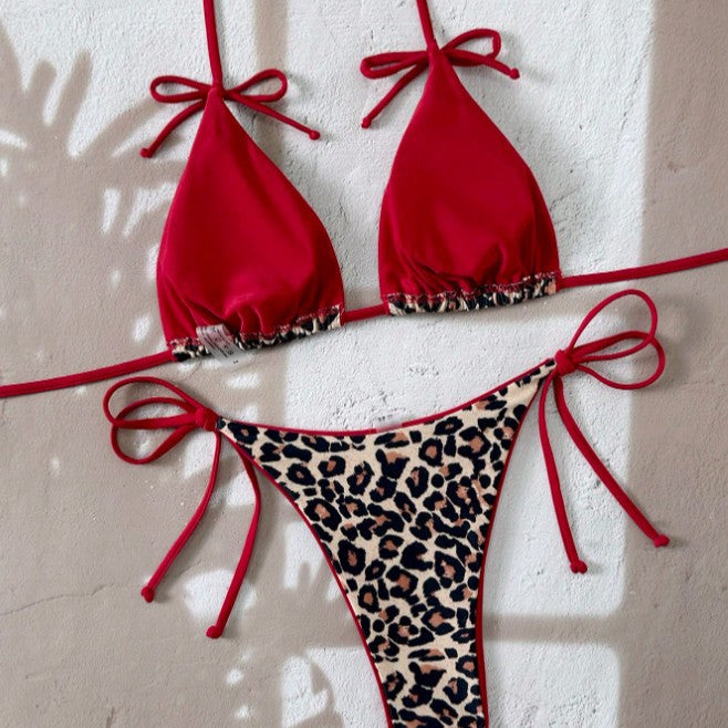 Women's triangle bikini with exciting leopard pattern Mune Fashion