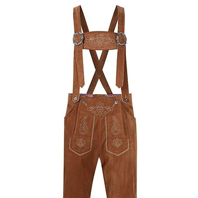 Women traditional Trachten overalls with embroidered pockets and adjustable straps Mune Fashion