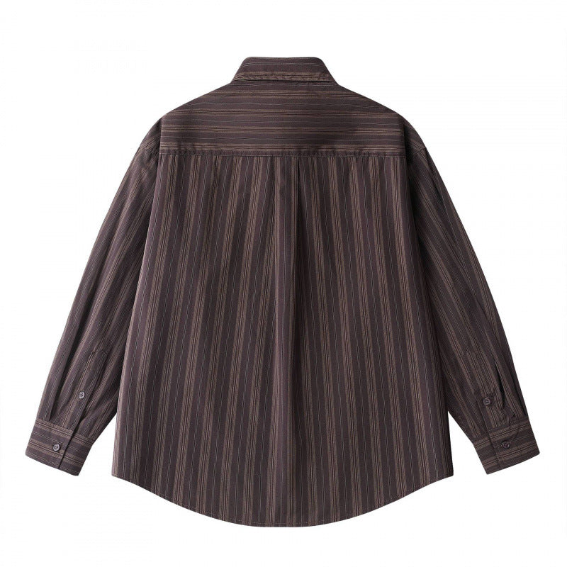 Unisex Oversize-Longsleeve Shirt in boxy cut with fine vertical structure and chest pocket Mune Fashion