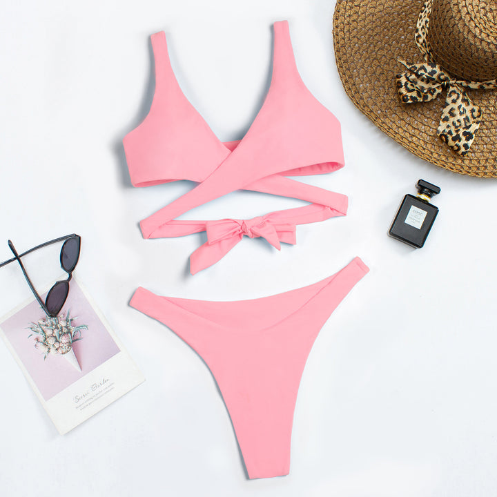 Women's asymmetrical high-cut bikini with innovative wrap design Mune Fashion
