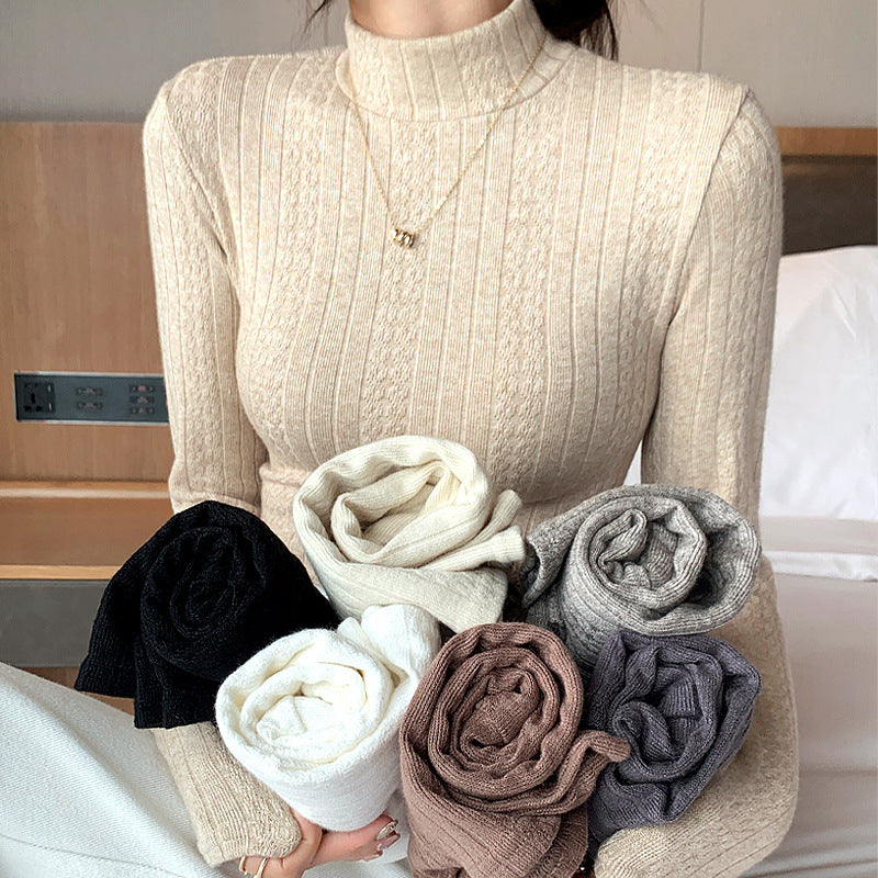 Ladies Elegant Long Sleeve Ribbed Top Mune Fashion