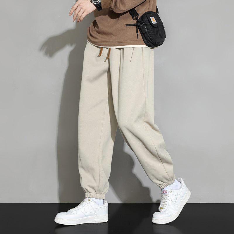 Men's Comfortable Training Pants with Contrasting Stripes