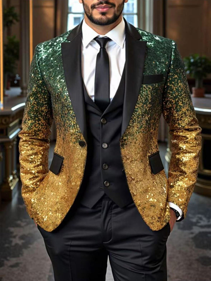 Men's sequin jacket with satin shawl collar and tailored fit Mune Fashion