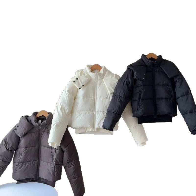 Ladies Short Quilted Cropped Jacket with Wide Lapel Mune Fashion