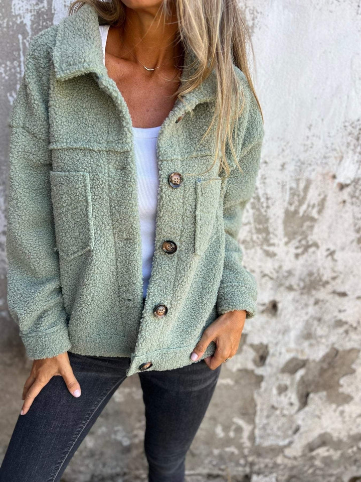 Women nan cozy Teddy jacket in Shacket style Mune Fashion